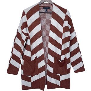 Forever 21 Women's Open Front‎ Cardigan Sweater Size S Pockets Long Sleeves